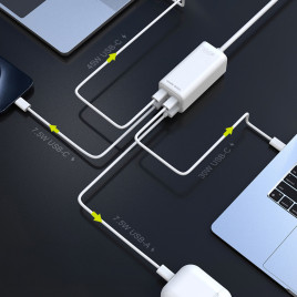 GaN 100W Compact MultiHub Charger PW18 with 3x USB-C + USB-A