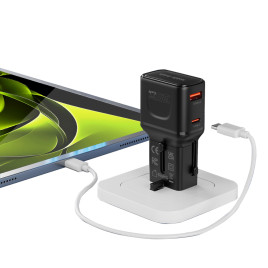 Cestovní Adaptér GaN 35W, EU/US/UK/AU PW25 Black