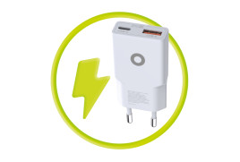 GaN nabíječka tenká 30W TÜV MO16 – USB‑A + USB‑C