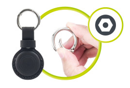 Kožená klíčenka AirTag Outdoor A7, Černá