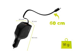 Car Charger CA22 90W - USB-C + USB-A, + 2x USB-C Cable