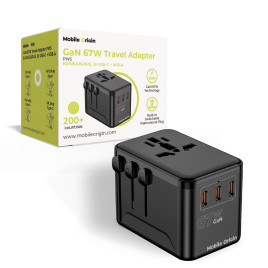 Travel Adapter GaN 67W PW5 EU/UK/US/AUS, 3x USB-C + USB-A