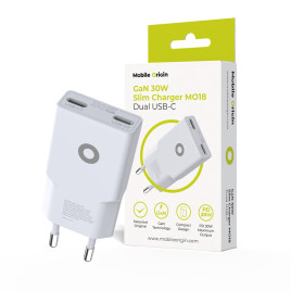 GaN 30W Slim Charger TÜV MO18 Dual USB-C