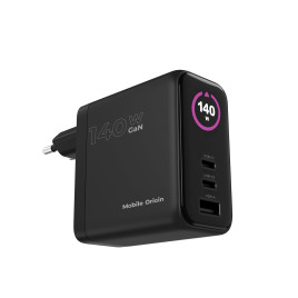 140W GaN TFT Display Charger PW21 - 2x USB-C + USB-A