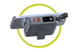 Powerbank 10000mAh / Travel Charger, Lightning/USB-C Cable, Šedá - kompatibilní s MagSafe AW / iPhone