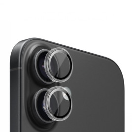 Safírové krytky čoček pro iPhone 16 / 16 Plus – čiré