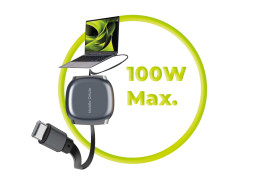 100W Retractable Cable Box USB-C to USB-C CB7, Spage Grey