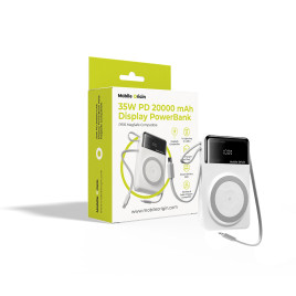 PowerBank PB15, 20000mAh 35W PD, USB-C, Lightning Cable, MagSafe Compatible