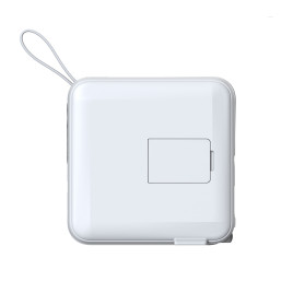 PowerBank 10000mAh/Travel Charger, Lightning/USB-C Cable, MagSafe/AW/iPhone Compatible, White
