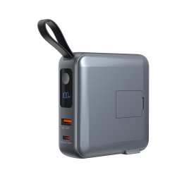Powerbank 10000mAh/Travel Charger, Lightning/USB-C Cable, MagSafe/AW/iPhone Compatible, Gray