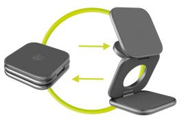 UltraSlim Foldable Charger PW36, 3in1 Qi2 25W, Space Grey