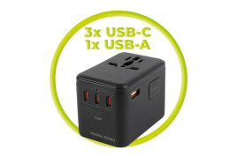 Travel Adapter GaN 67W PW5 EU/UK/US/AUS, 3x USB-C + USB-A