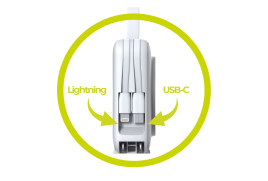 Powerbank 10000mAh / Travel Charger, Lightning/USB-C Cable, Bílá- kompatibilní s MagSafe AW / iPhone