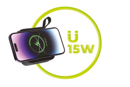 Cestovní nabíječka s powerbankou 10 000 mAh, Lightning a USB‑C kabelem – bílá