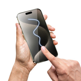 Screen Guard Privacy iPhone 15 Pro with easy applicator, 2 pack