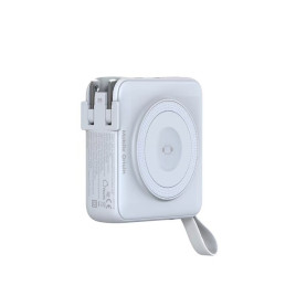 Powerbank 10000mAh / Travel Charger, Lightning/USB-C Cable, Bílá- kompatibilní s MagSafe AW / iPhone