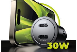 Metal Car Charger 30W CA13 - 2x USB-C
