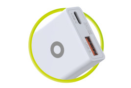 GaN nabíječka tenká 30W TÜV MO16 – USB‑A + USB‑C