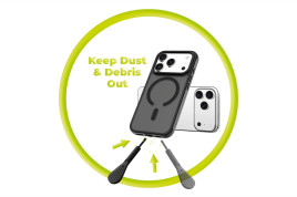 USB-C Dust Plug & Cleaning Brush CL1 Black/Clear for iPhone, Android