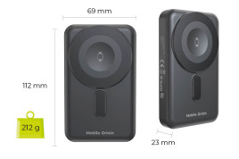 10000mAh Wireless Magnetic PowerBank PB11, USB-C and Lightning Cable