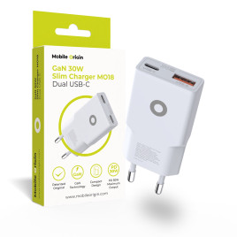 GaN 30W Slim Charger TÜV MO18 Dual USB-C
