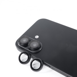 Safírové krytky čoček pro iPhone 16 / 16 Plus – černé