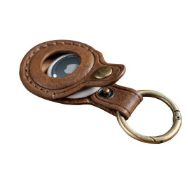 Kožená klíčenka AirTag A6, Tmavě hnědá