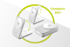 3in1 Qi2 25W Foldable Charging Stand PW35 Silver MagSafe Compatible