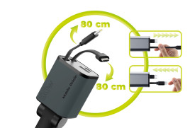 4in1 50W Car Charger CA28 - USB-C + USB-A, USB-C and Lightning Cable