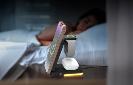 3in1 Foldable Charging Stand PW28 Black - with Light