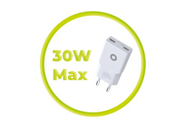 GaN nabíječka tenká 30W TÜV MO16 – USB‑A + USB‑C