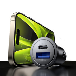 Metal Car Charger 30W CA12 - USB-C, USB-A