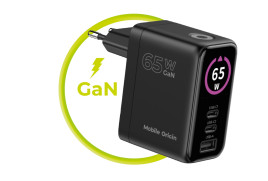 65W GaN TFT Display Charger PW20 - 2x USB-C + USB-A
