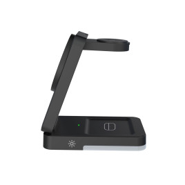 3in1 Foldable Charging Stand PW28 Black - with Light