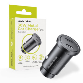 Metal Car Charger 30W CA13 - 2x USB-C