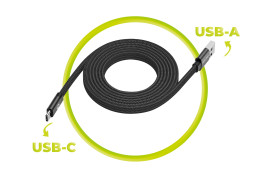 Magnetický kabel 1 m USB‑A na USB‑C – černý, plochý, originál