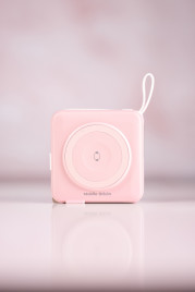 PowerBank 10000mAh/Travel Charger, Lightning/USB-C Cable, MagSafe/AW/iPhone Compatible, Pink