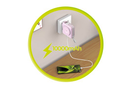 PowerBank 10000mAh/Travel Charger, Lightning/USB-C Cable, MagSafe/AW/iPhone Compatible, Pink
