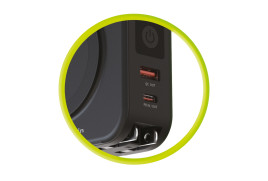 Cestovní nabíječka s powerbankou 10 000 mAh, Lightning a USB‑C kabelem – bílá