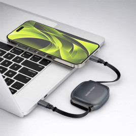 100W Retractable Cable Box USB-C to USB-C CB7, Spage Grey