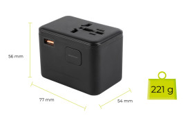 Travel Adapter GaN 67W PW5 EU/UK/US/AUS, 3x USB-C + USB-A