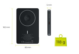 Bezdrátová PowerBanka 3v1 Metal Slim 5000mAh PB4
