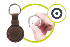 Kožená klíčenka AirTag Outdoor A7, Tmavě hnědá