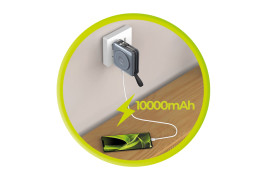 Powerbank 10000mAh/Travel Charger, Lightning/USB-C Cable, MagSafe/AW/iPhone Compatible, Gray