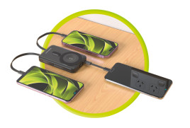 10000mAh Wireless Magnetic PowerBank PB11, USB-C and Lightning Cable