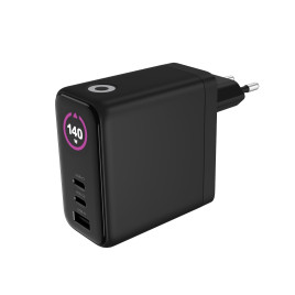 140W GaN TFT Display Charger PW21 - 2x USB-C + USB-A