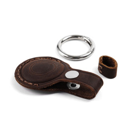 Kožená klíčenka AirTag Outdoor A7, Tmavě hnědá