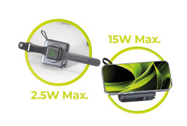 PowerBank 10000mAh/Travel Charger, Lightning/USB-C Cable, MagSafe/AW/iPhone Compatible, Grey + Pink