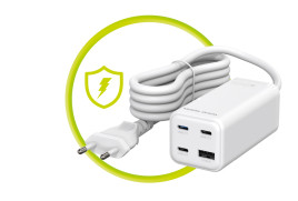 GaN 100W Compact MultiHub Charger PW18 with 3x USB-C + USB-A