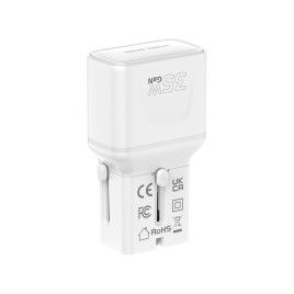GaN 35W Travel Adapter, EU/US/UK/AU PW25 White